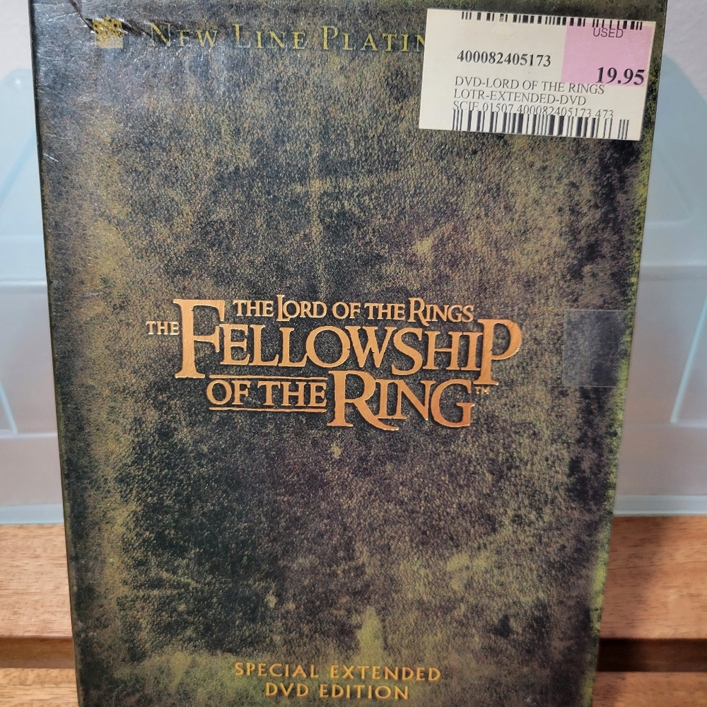Lord of the rings fellowship of the ring 4 dvd set in box